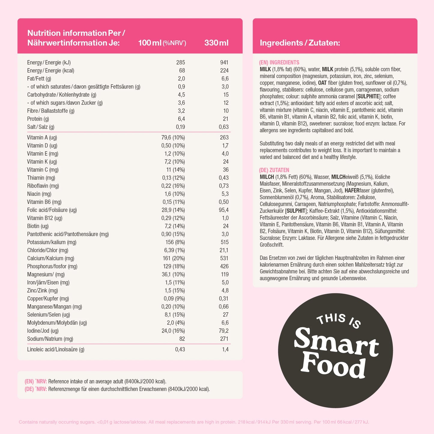 Maasika (laktoosivaba) 1-toidukord