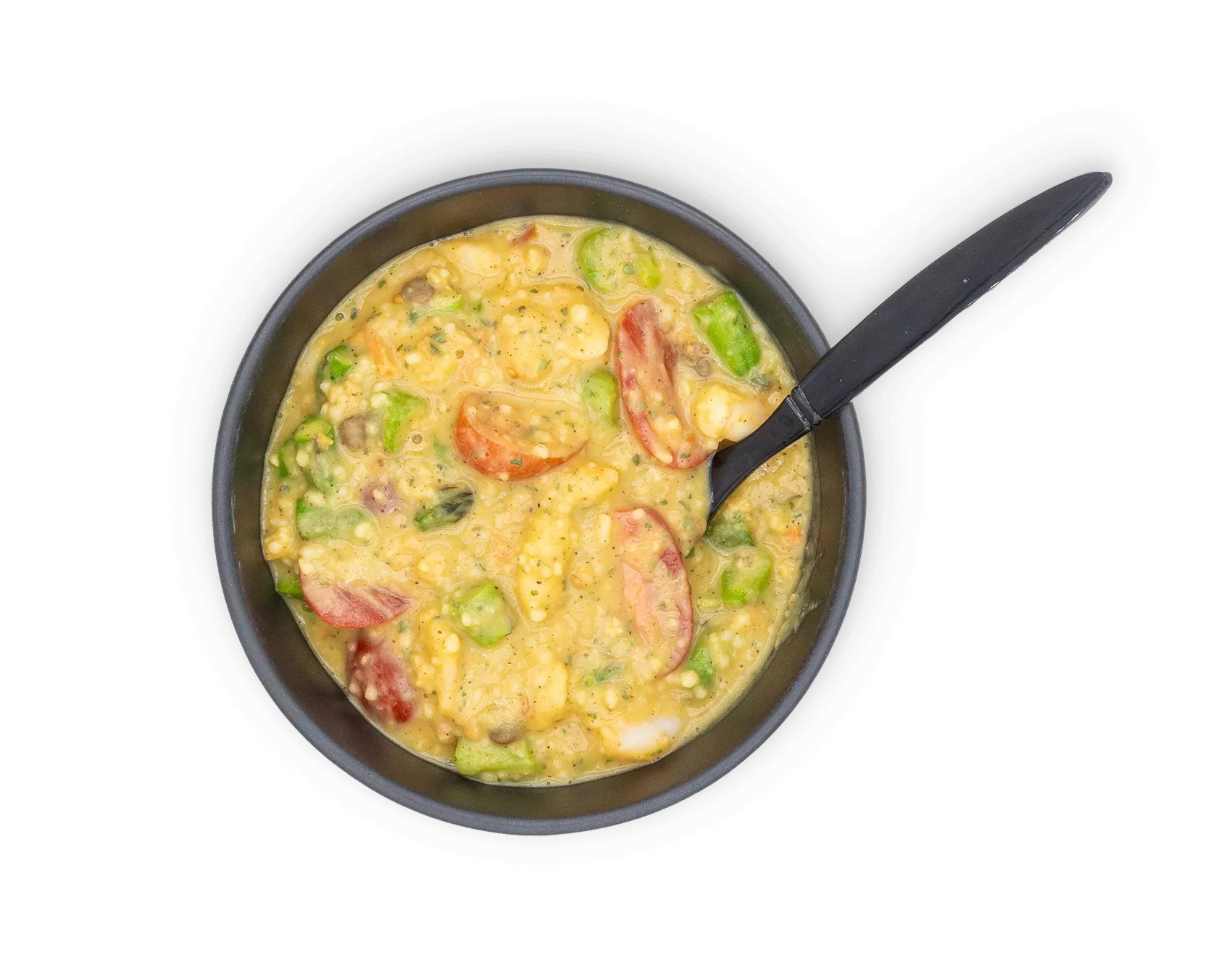 Bowl with Couscous with shrimps and vegetables